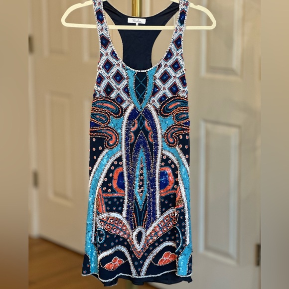 Parker Dresses & Skirts - Parker Fully Beaded Racerback Mini Dress NWOT